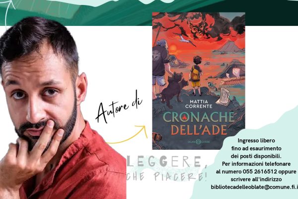 Martedì 21 aprile  ore 16 – Mattia Corrente alla Biblioteca delle Oblate – Sala Sibilla Aleramo